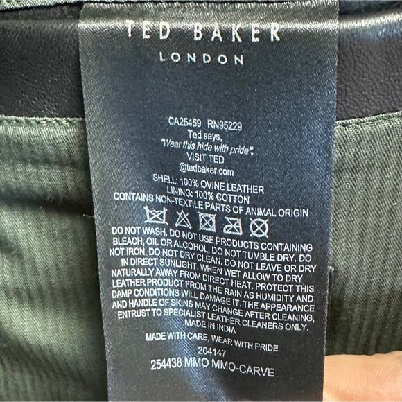 NWT Ted Baker London Men’s Ovine Leather CARVE Biker Jacket Blk Sz XL MSRP $1095 - Picture 16 of 17